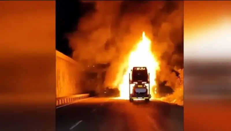 Otomobil Yüklü Tırda Çıkan Yangın, 8 Aracı Kül Etti