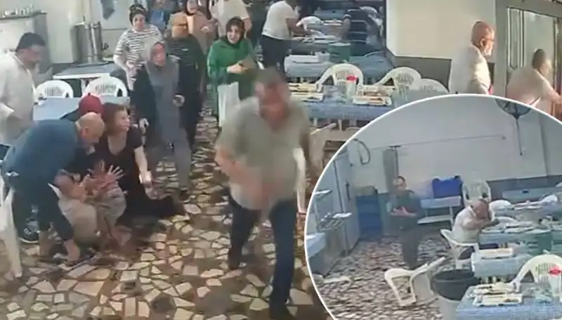 Yemekhanede Deprem Anı: Kaçanlardan Biri Yemeğini Bırakmadı